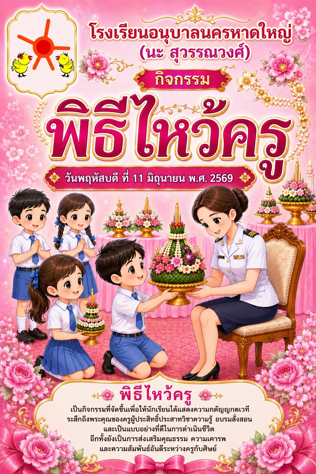 กิจกรรม พิธีไหว้ครู ประจำปีการศึกษา 2569