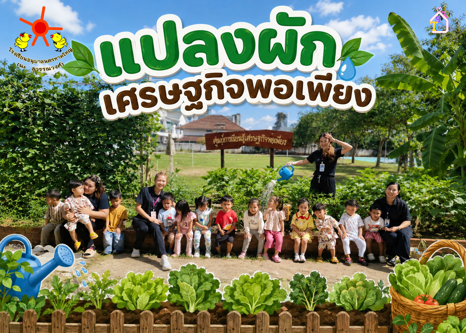 รดน้ำแปลงผักน้องเตรียมอนุบาล